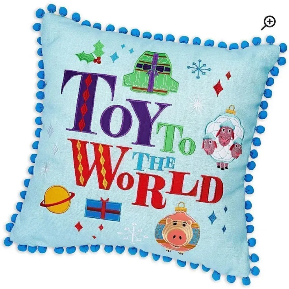 Disney Throw Pillow - Pixar Holiday ''Toy To The World''